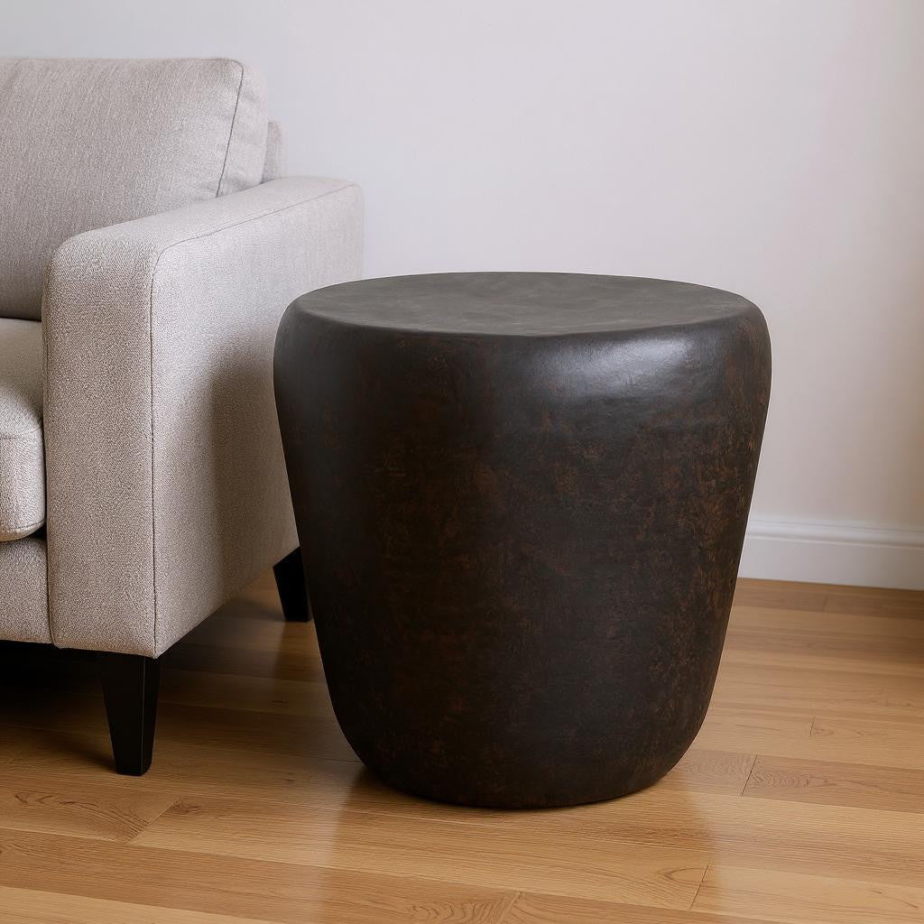 22" Bronze Metal Round End Table