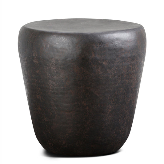 22" Bronze Metal Round End Table