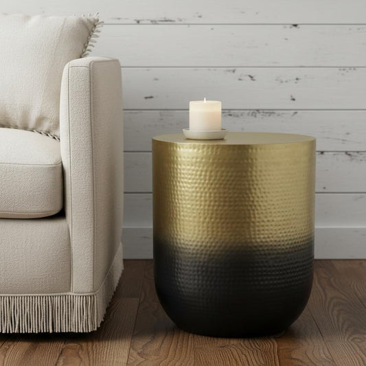 22" Gold Metal Round End Table