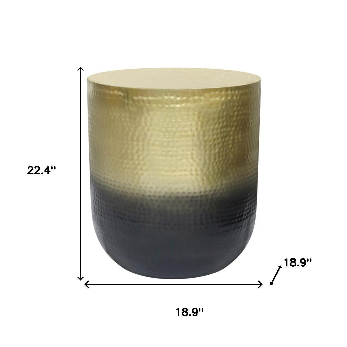 22" Gold Metal Round End Table