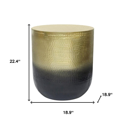 22" Gold Metal Round End Table