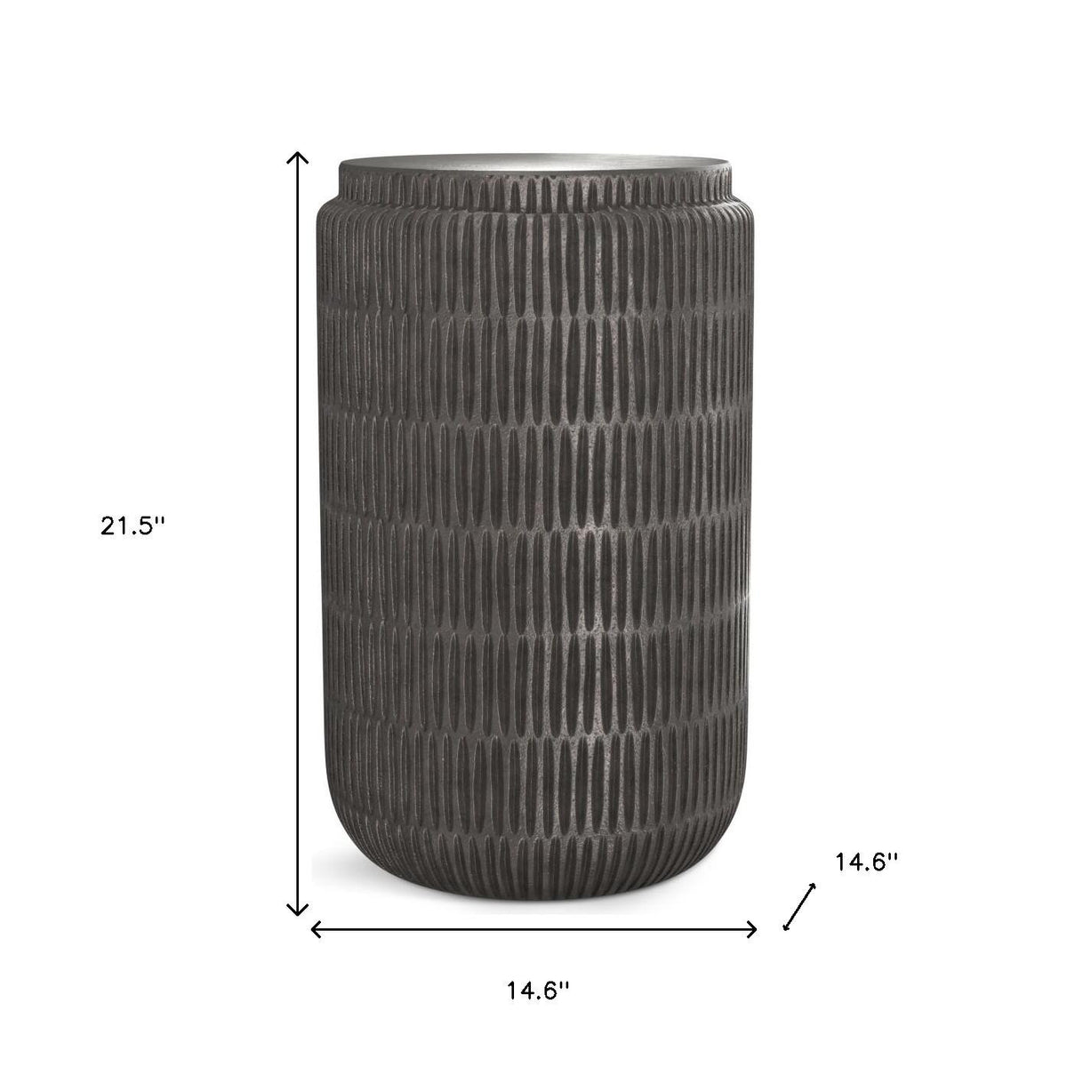 22" Graphite Aluminum Round End Table