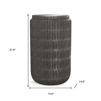 22" Graphite Aluminum Round End Table