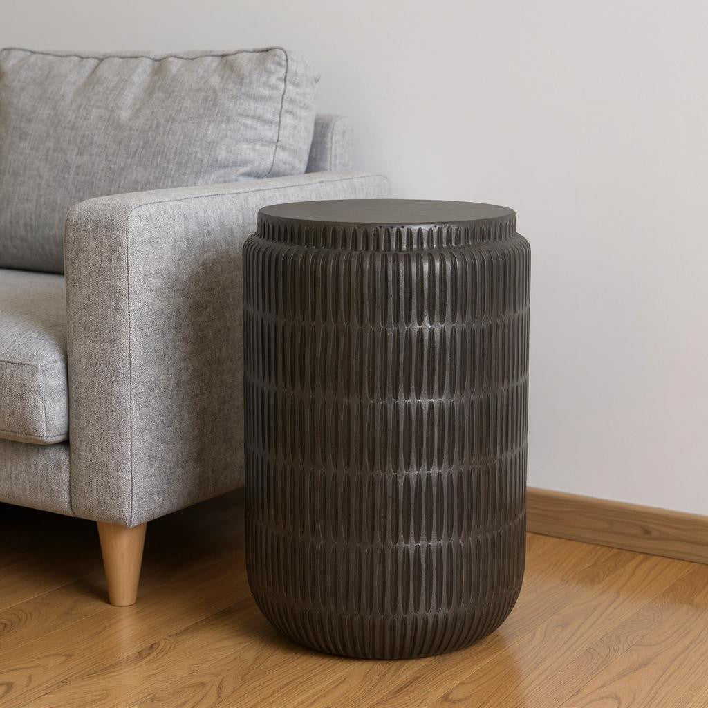 22" Graphite Aluminum Round End Table