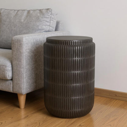22" Graphite Aluminum Round End Table