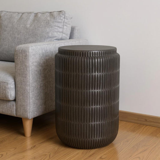 22" Graphite Aluminum Round End Table