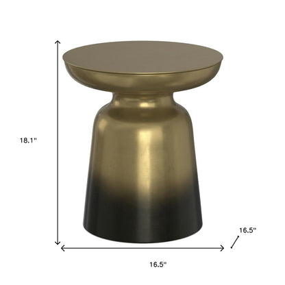 18" Gold Metal Round End Table