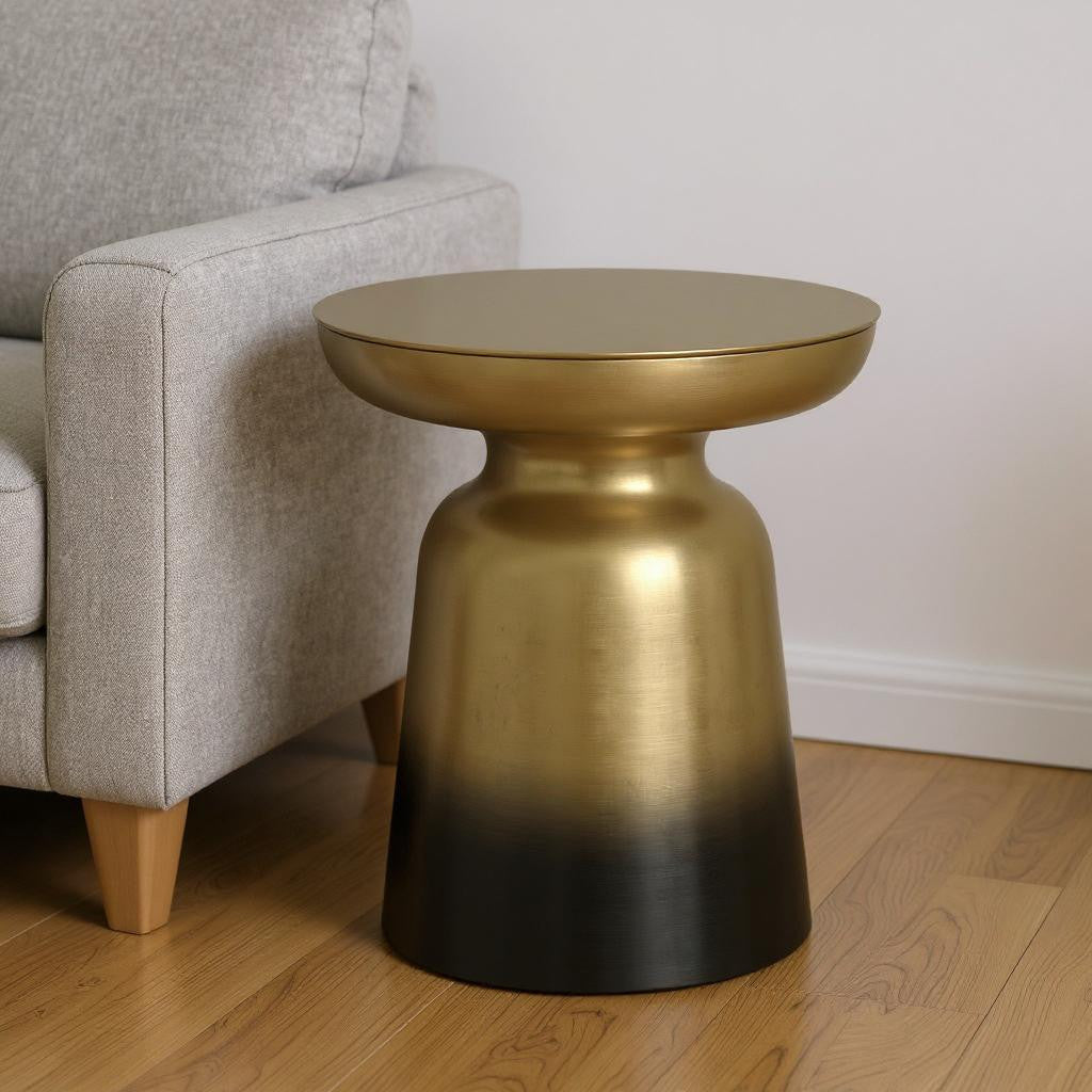 18" Gold Metal Round End Table
