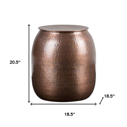 21" Copper Metal Round End Table