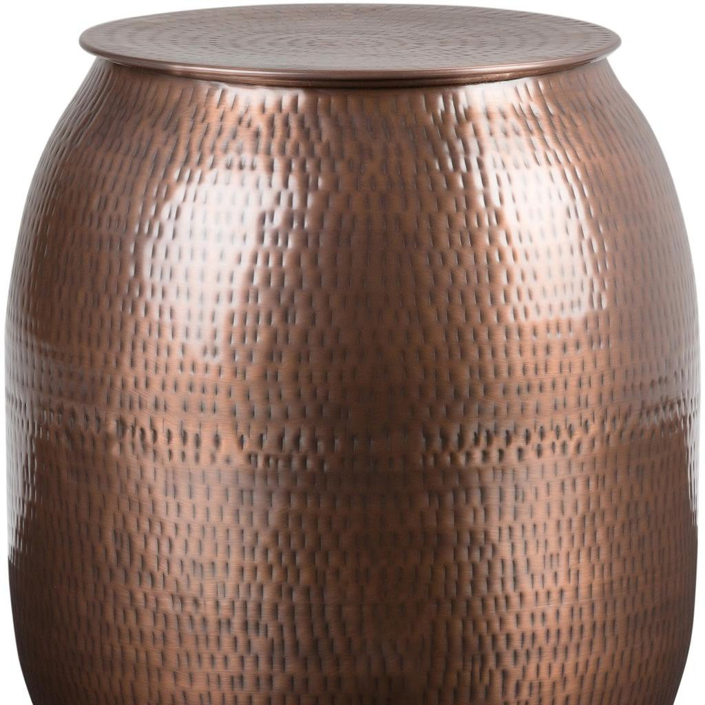21" Copper Metal Round End Table
