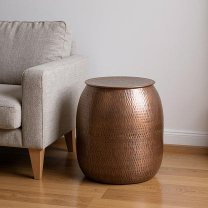 21" Copper Metal Round End Table