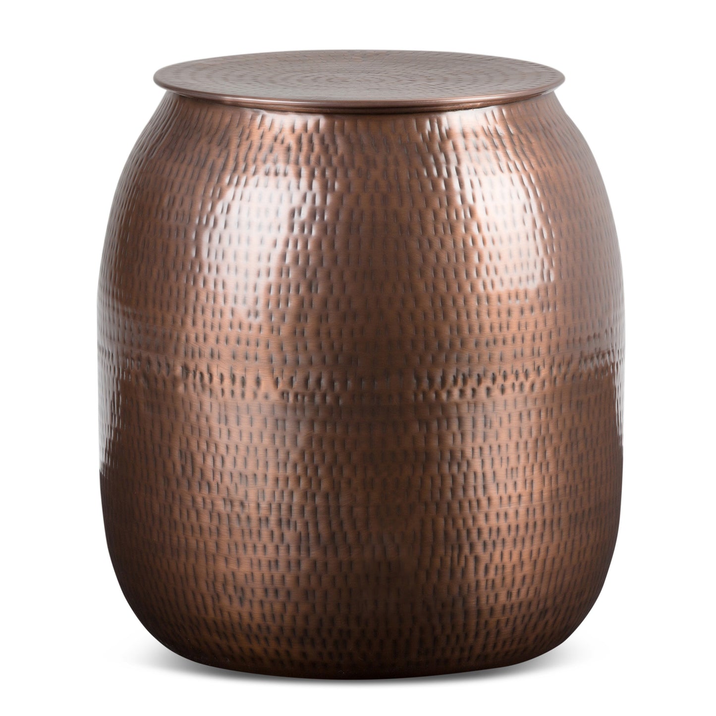 21" Copper Metal Round End Table