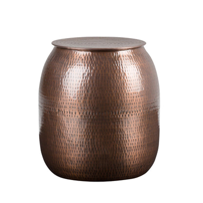 21" Copper Metal Round End Table