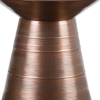 20" Copper Metal Round End Table
