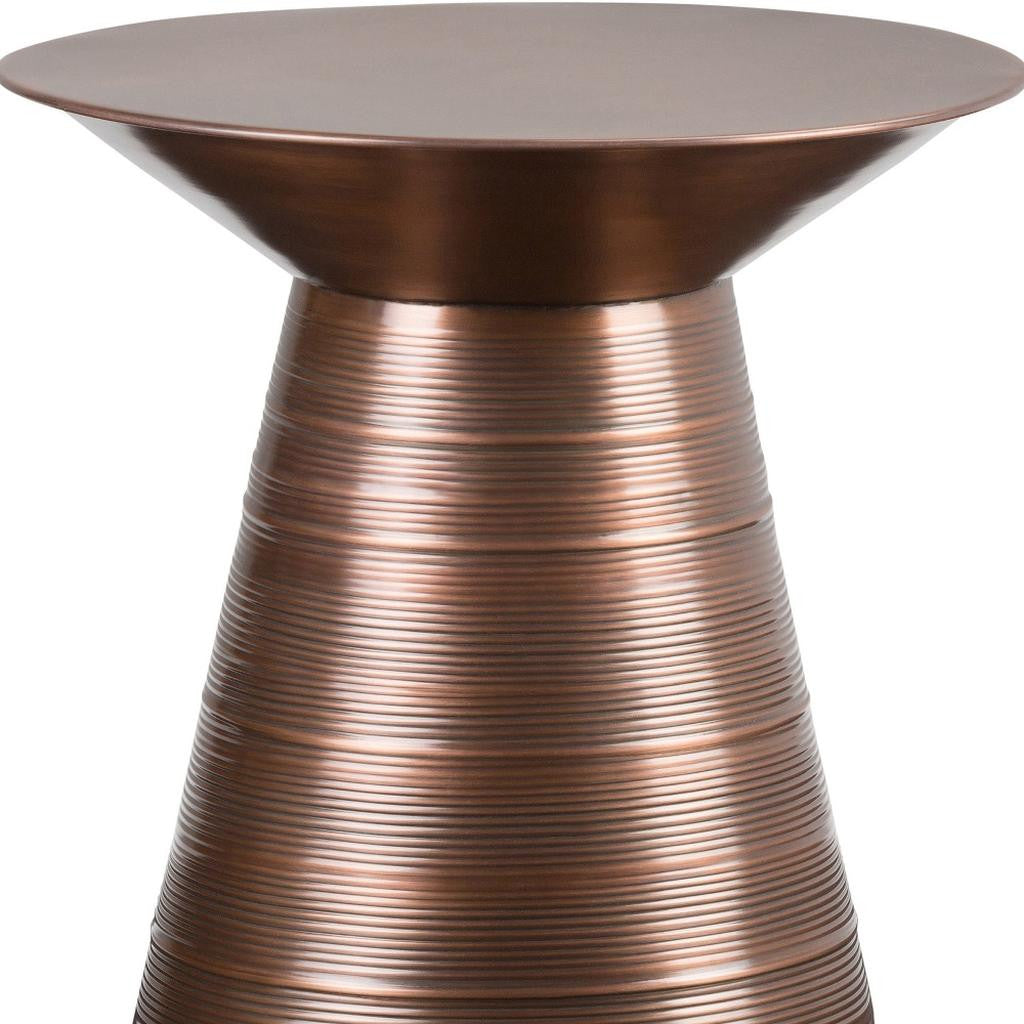 20" Copper Metal Round End Table