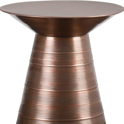 20" Copper Metal Round End Table