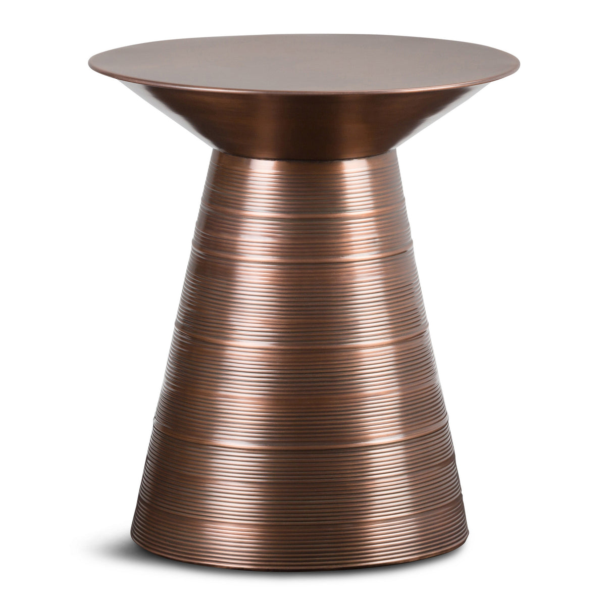 20" Copper Metal Round End Table