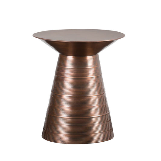 20" Copper Metal Round End Table