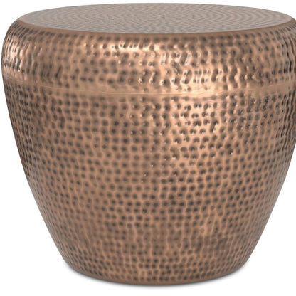 18" Copper Metal Round End Table
