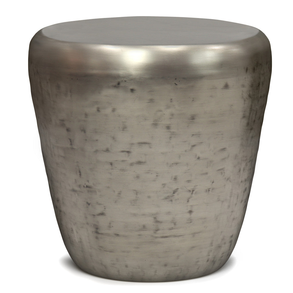 22" Silver Metal Round End Table
