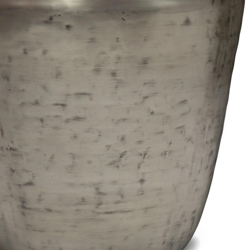 22" Silver Metal Round End Table