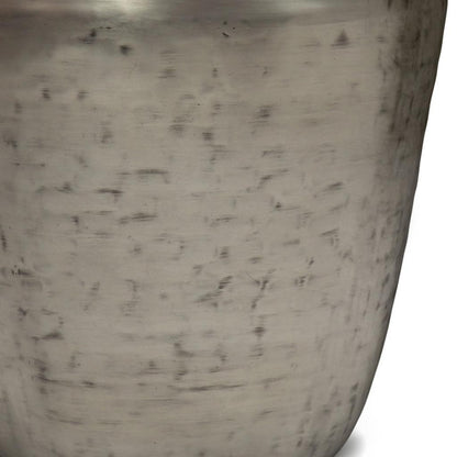 22" Silver Metal Round End Table