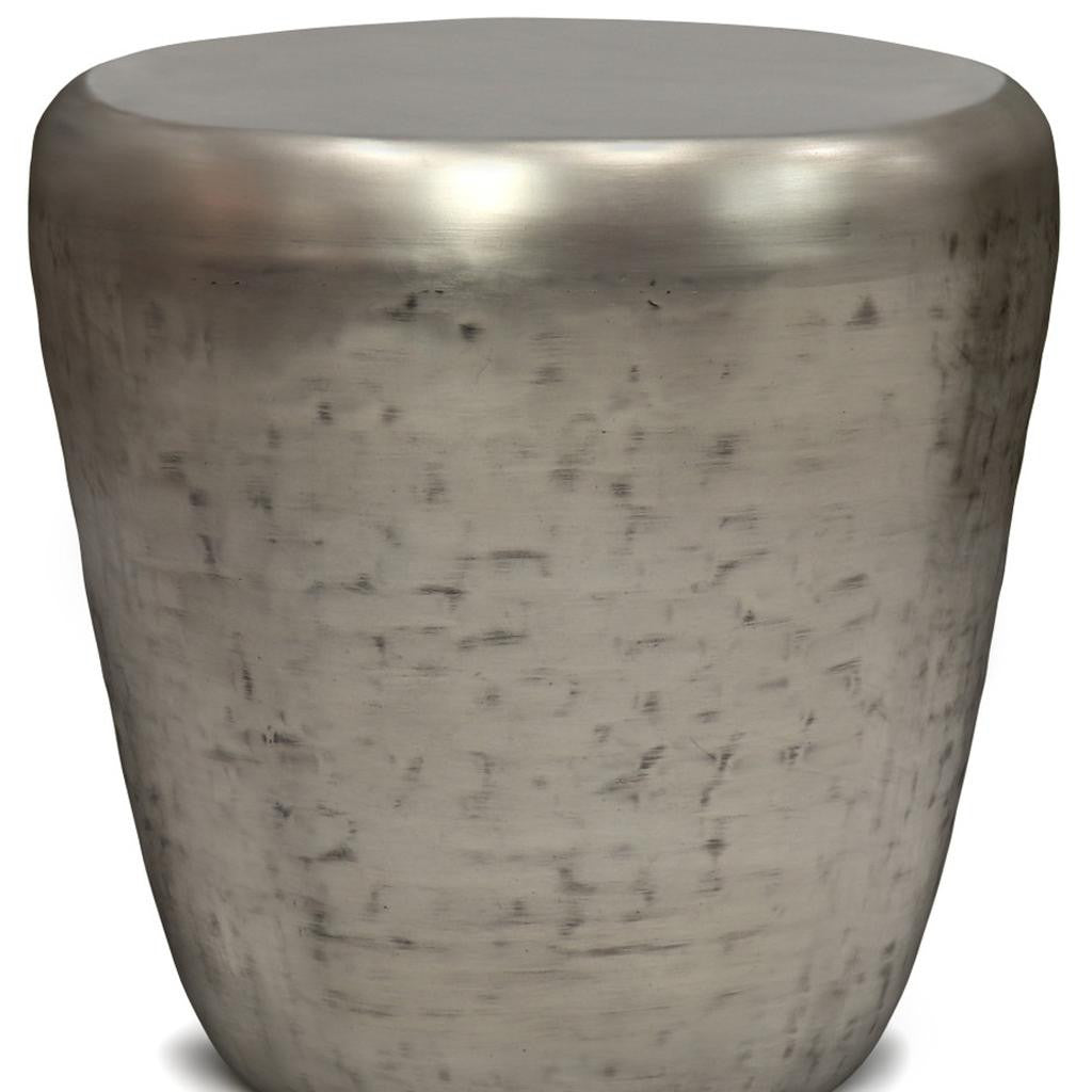22" Silver Metal Round End Table