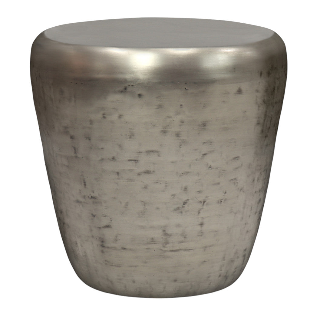 22" Silver Metal Round End Table