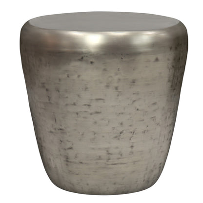 22" Silver Metal Round End Table