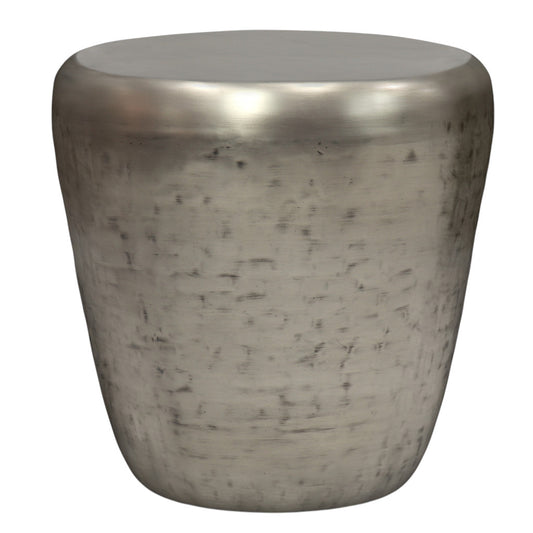 22" Silver Metal Round End Table