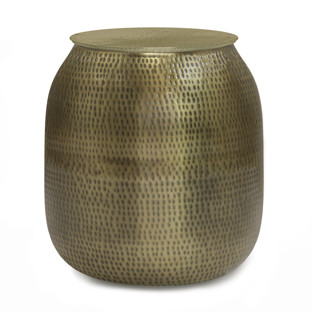 21" Gold Metal Round End Table