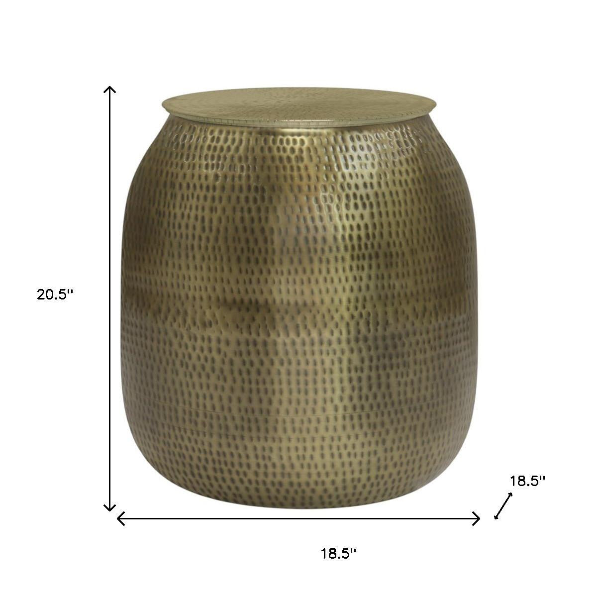 21" Gold Metal Round End Table