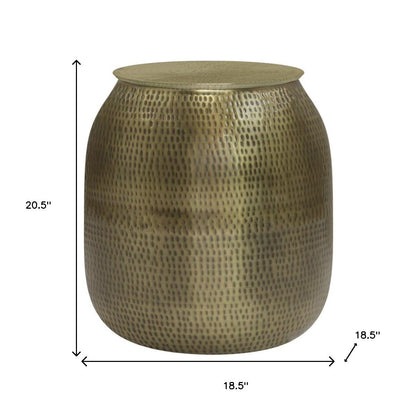 21" Gold Metal Round End Table