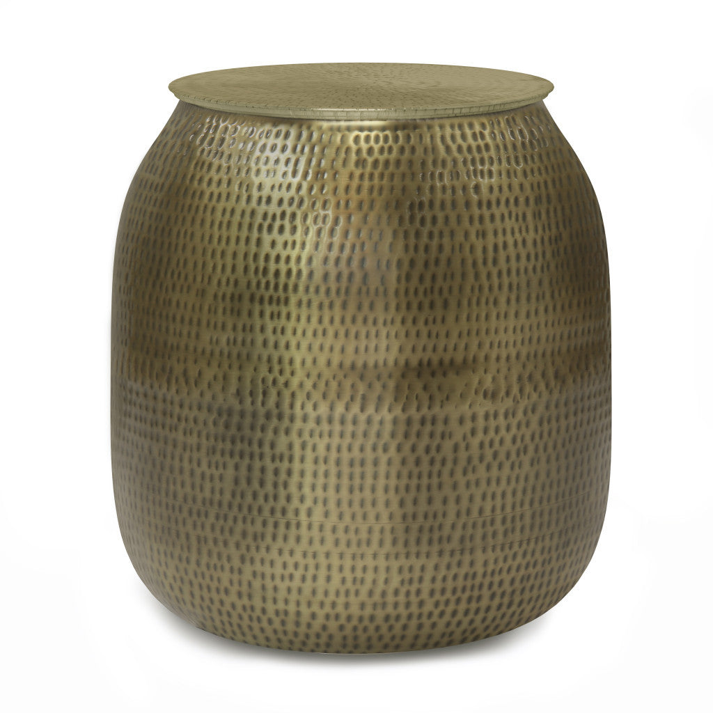 21" Gold Metal Round End Table