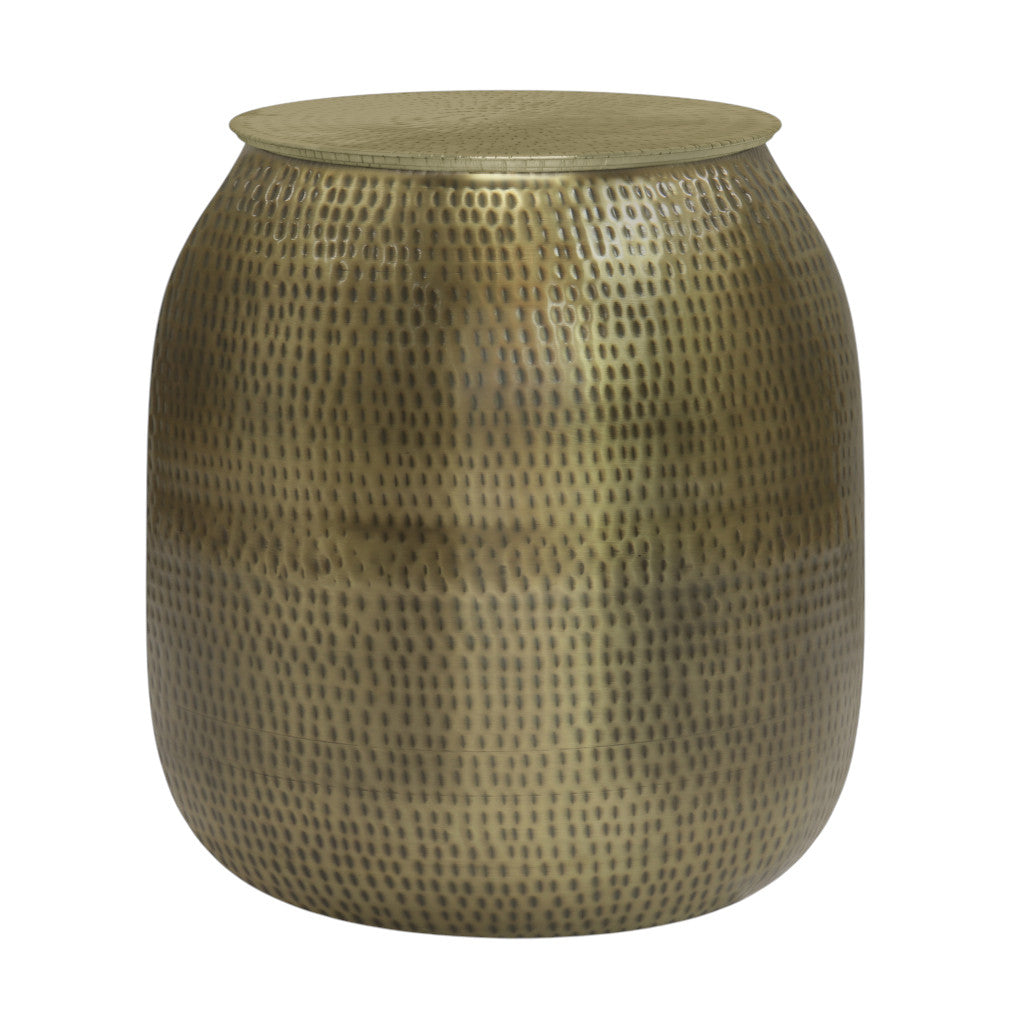 21" Gold Metal Round End Table
