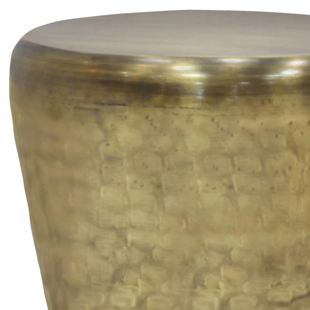22" Gold Metal Round End Table