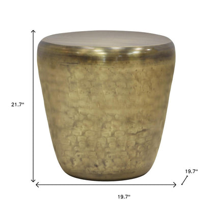 22" Gold Metal Round End Table