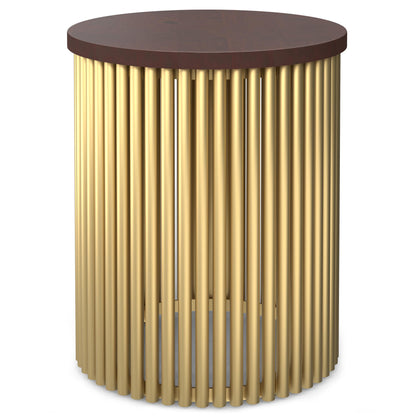 21" Gold Metal Round End Table