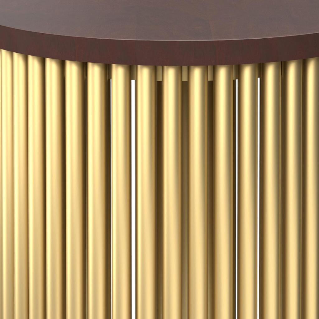 21" Gold Metal Round End Table