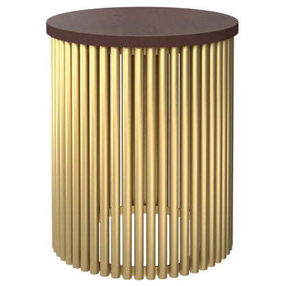 21" Gold Metal Round End Table