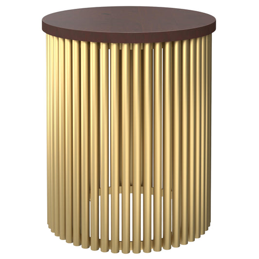 21" Gold Metal Round End Table