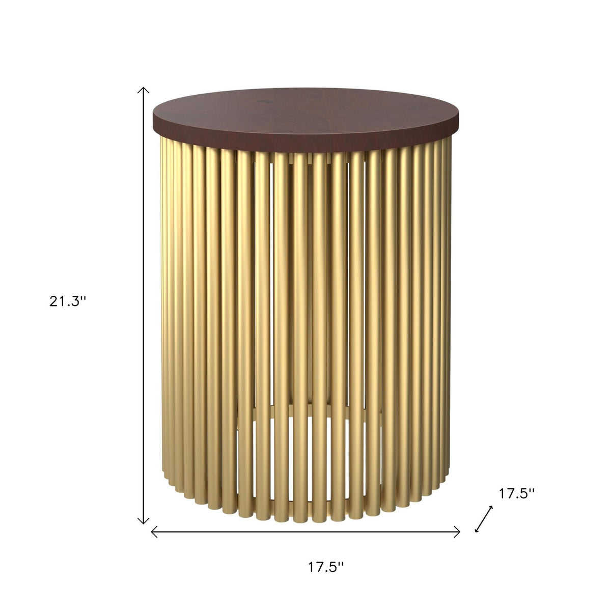 21" Gold Metal Round End Table