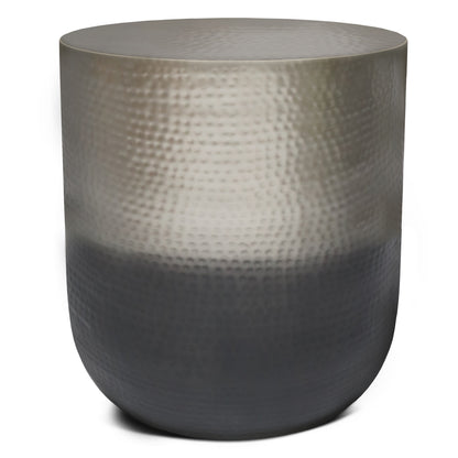 22" Silver Metal Round End Table
