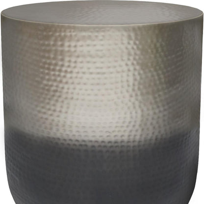 22" Silver Metal Round End Table