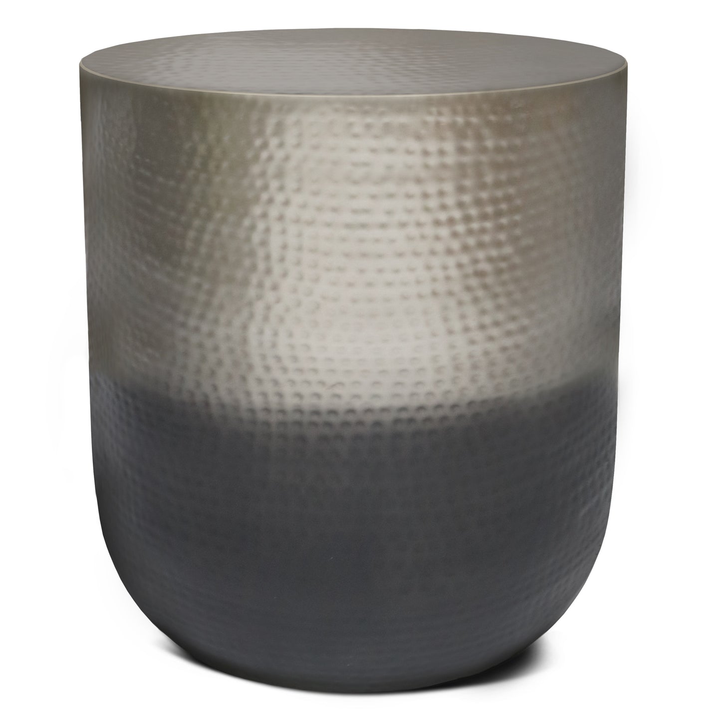 22" Silver Metal Round End Table