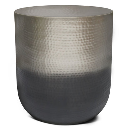 22" Silver Metal Round End Table