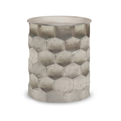 20" Silver Metal Round End Table