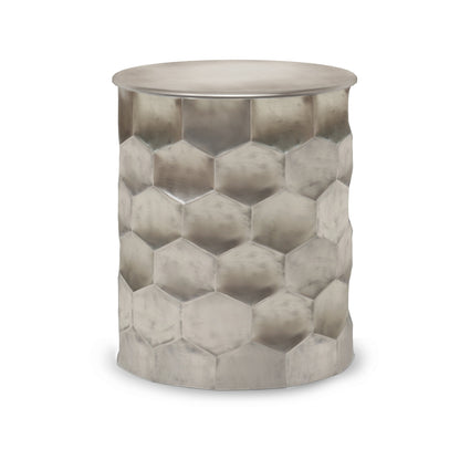20" Silver Metal Round End Table