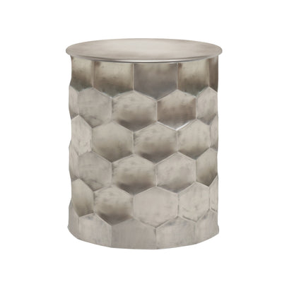 20" Silver Metal Round End Table