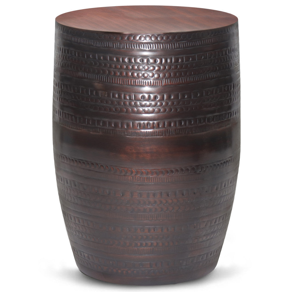 20" Bronze Metal Round End Table